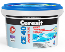 Затирка эластичная водоотталкивающая Ceresit CE 40 для швов до 5 мм, серый 5 кг