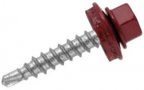 Саморез с EPDM-шайбой по дереву 4,8х35 RAL 3005 250 шт