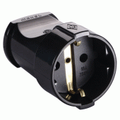 Разъем штепсельный Makel с заземлением черный Арт.(10053)