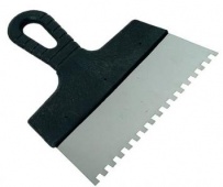 Шпатель Favorit 250 мм нержавеющий с пластмассовой ручкой зуб 8х8 мм Арт.05-447