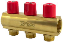 Балка коллекторная с вентилями FADO 1x3/4/3 Арт.(KBV03)