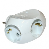 Штепсель Makel 3 гнезда с заземлением белый Арт.(10015)